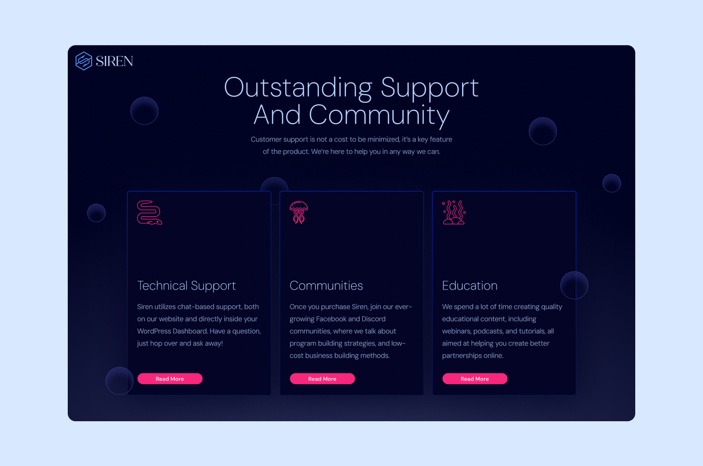Siren Support Features